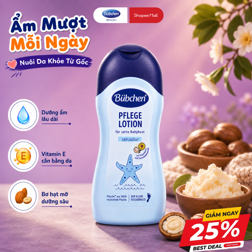 Sữa Dưỡng Thể Cho Bé Bubchen Pflege Lotion Dưỡng Da Cho Trẻ Từ Sơ Sinh Bubchen Official Store