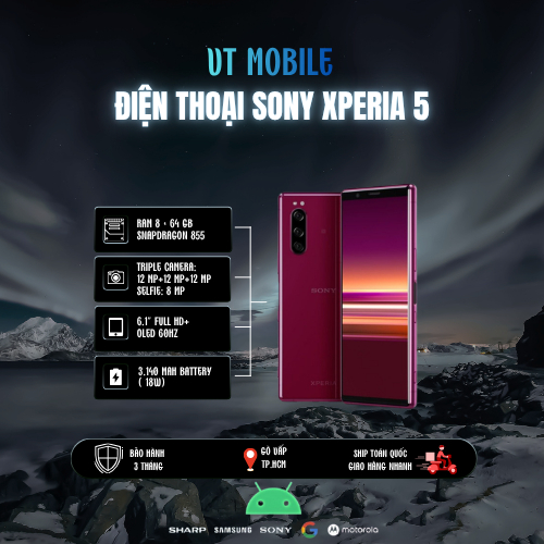 Điện Thoại SONY XPERIA 5 ( Ram 8/64GB) Chip Snapdragon 855 Mạnh chs game mượt, Camera nét