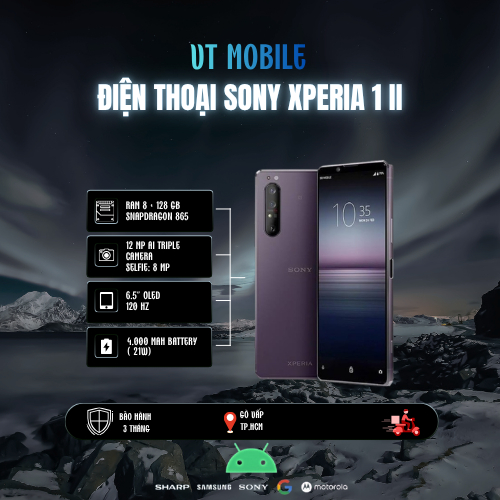 Điện Thoại SONY XPERIA 1 II ( Mark 2), Ram 8/128GB, Chip Snapdragon 865 mạnh, Camera sắc nét
