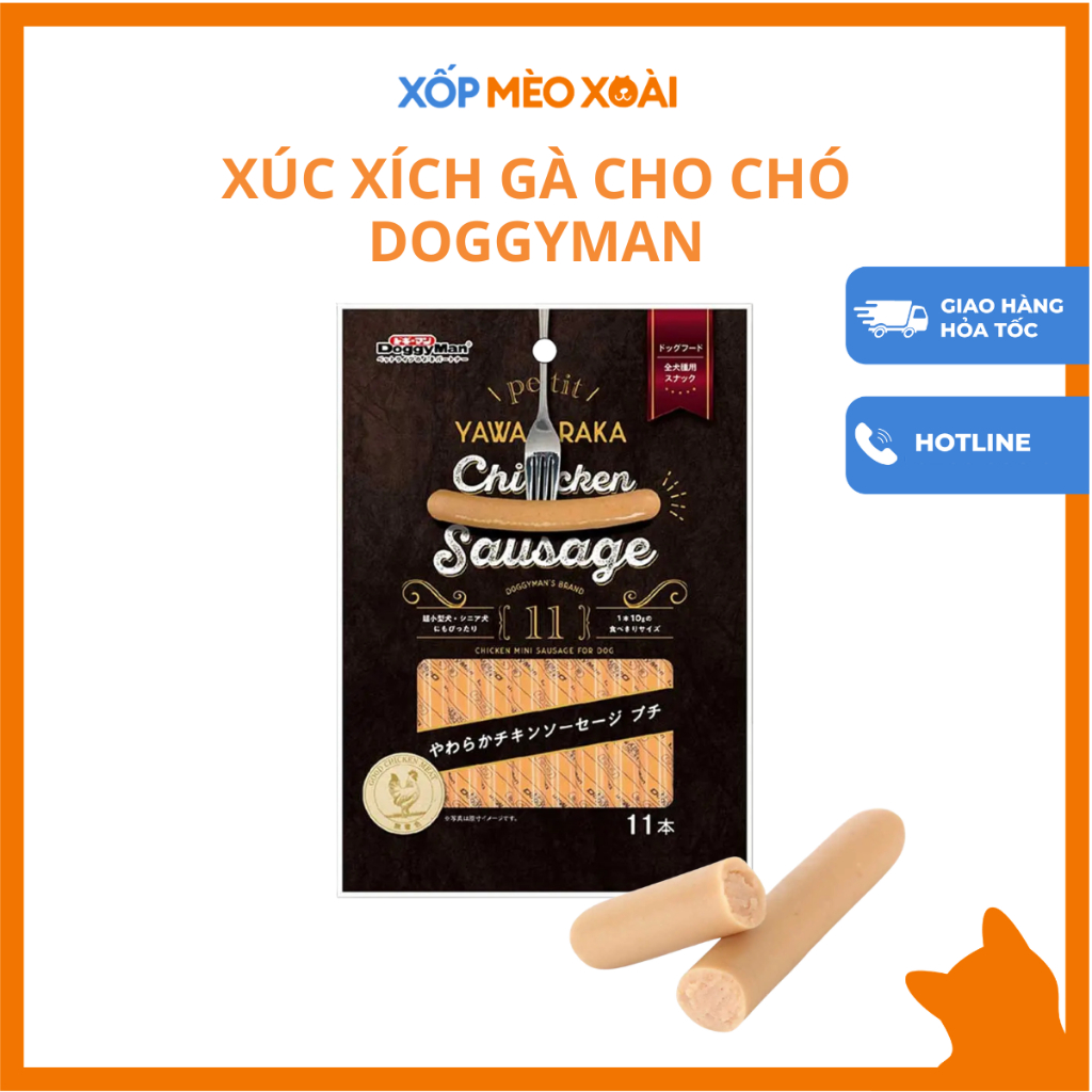 Xúc Xích Cho Chó Doggyman - Xúc Xích Vị Gà Cho Chó Doggy Man