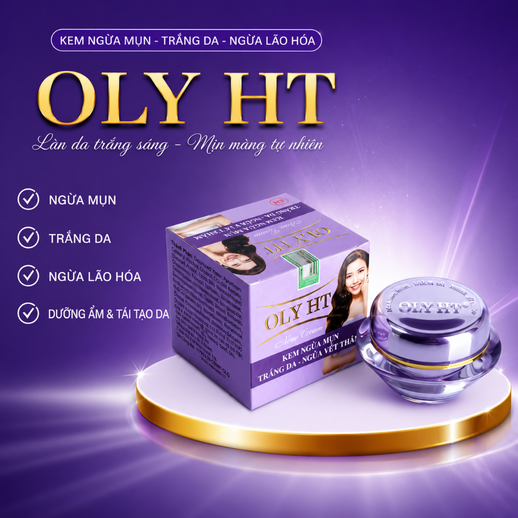 Kem ngừa mụn dưỡng sáng da OLY HT chính hãng Long Phụng Khang