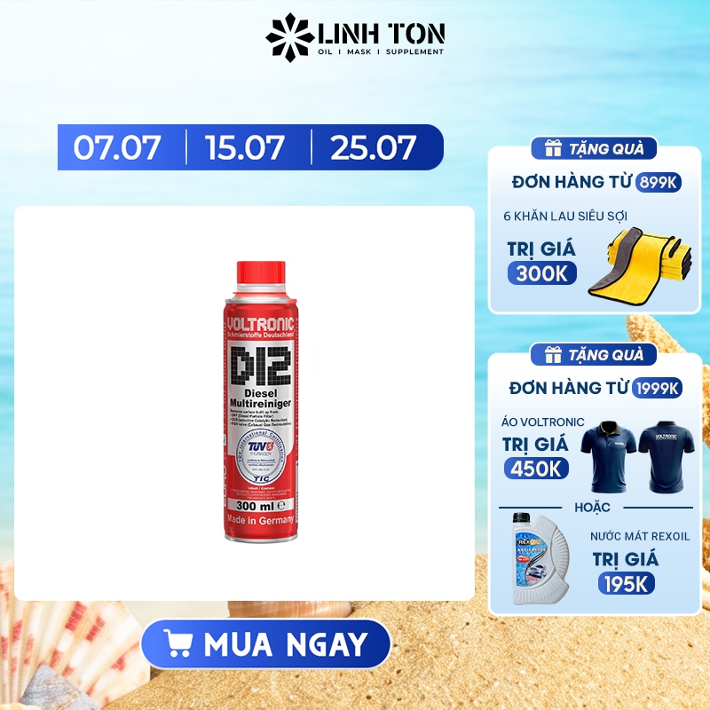 Phụ gia vệ sinh hệ thống dầu và kim phun dành động cơ Diesel VOLTRONIC D12 DIESEL MULTIREINIGER