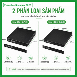 Box Ổ Đĩa DVD Gắn Ngoài USB 2.0 SATA 12.7mm/9.5mm – Tận Dụng Ổ DVD – Dùng Cho Laptop, PC