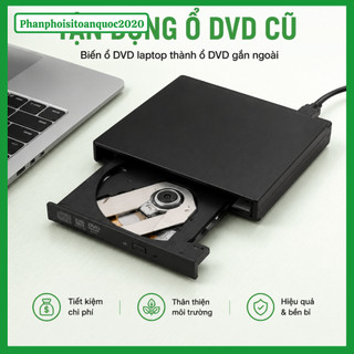 Box Ổ Đĩa DVD Gắn Ngoài USB 2.0 SATA 12.7mm/9.5mm – Tận Dụng Ổ DVD – Dùng Cho Laptop, PC