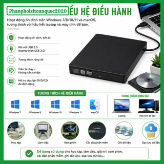 Box Ổ Đĩa DVD Gắn Ngoài USB 2.0 SATA 12.7mm/9.5mm – Tận Dụng Ổ DVD – Dùng Cho Laptop, PC