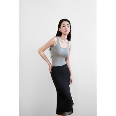 Her.declub chân váy lụa hai lớp Lyly Midi Skirt