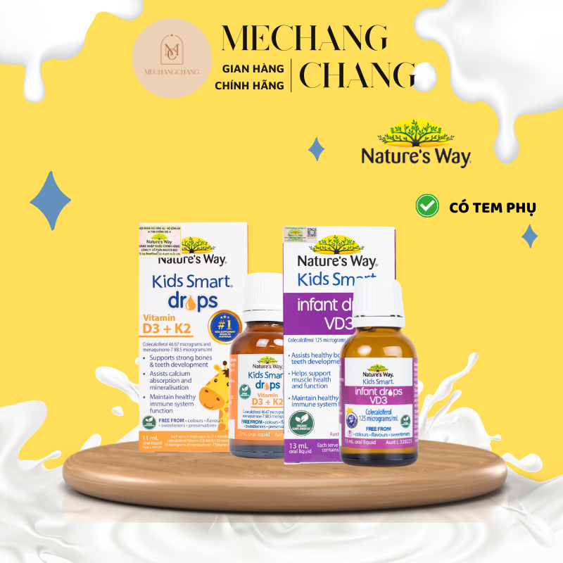 Vitamin D3 Thuần Nature's way / D3K2 Organic Nature's way cho bé