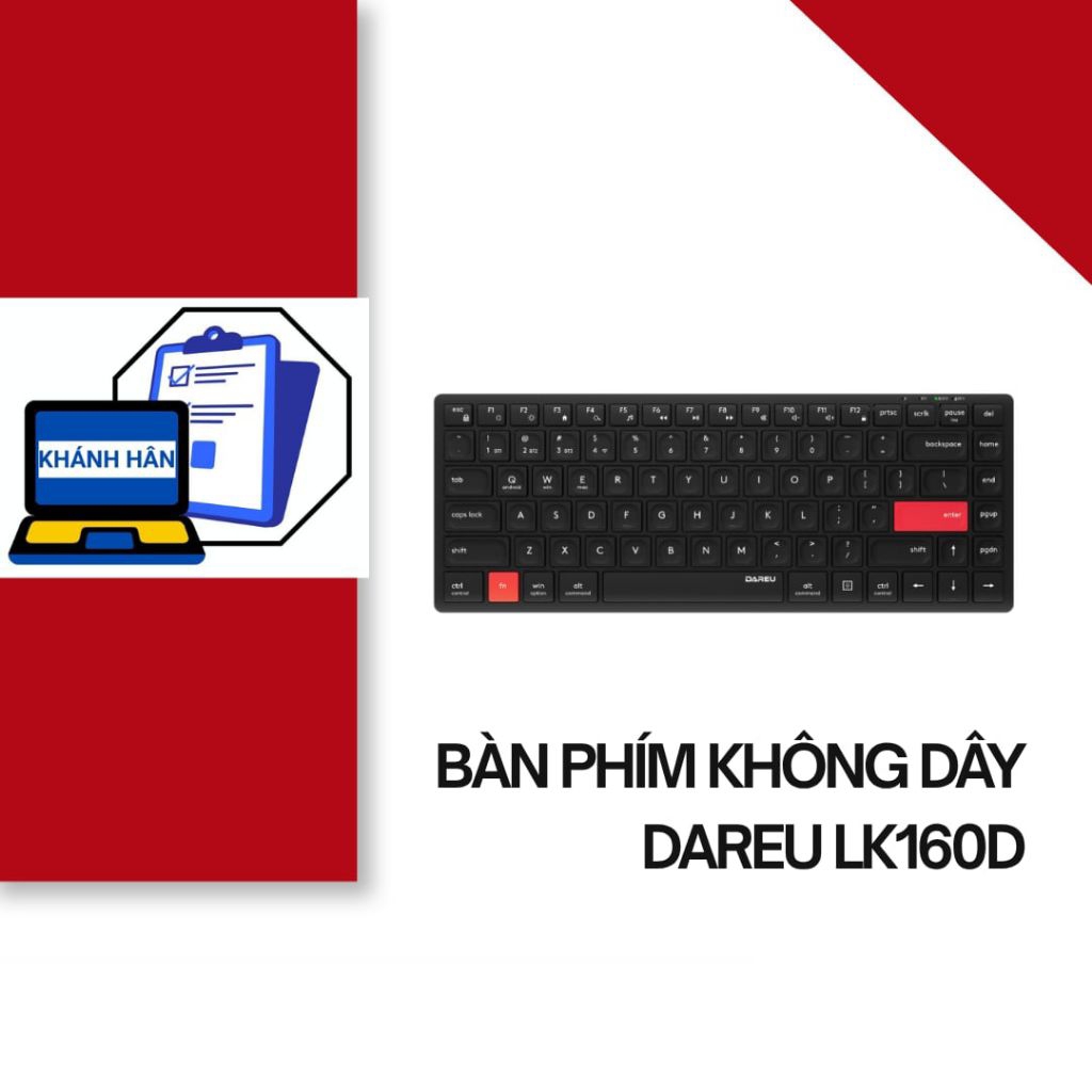 Bàn phím không dây Dareu LK160D Black-Orange – Hàng New, Bảo Hành 12 Tháng.