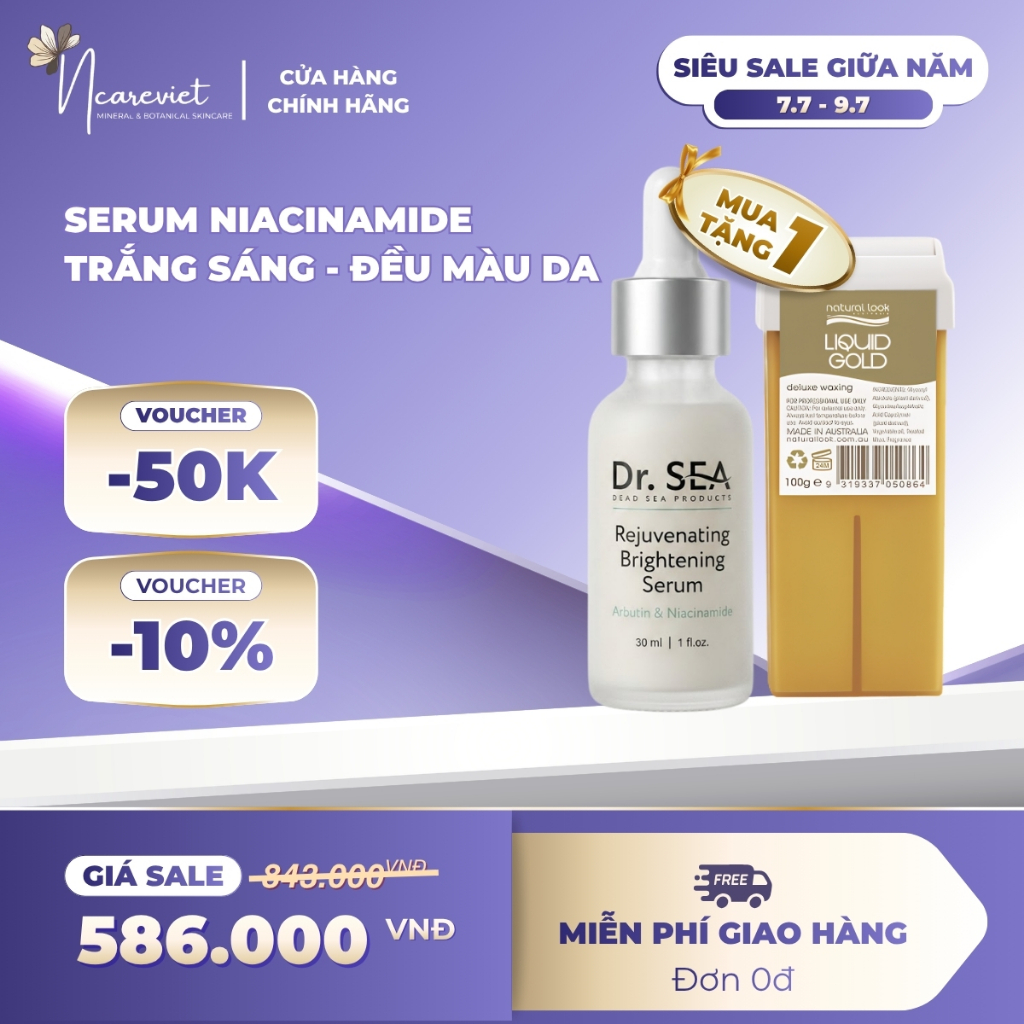 Serum cấp ẩm giảm đốm sắc tố làm sáng da REJUVENATING BRIGHTENING SERUM - ARBUTIN & NIACINAMIDE 30ml