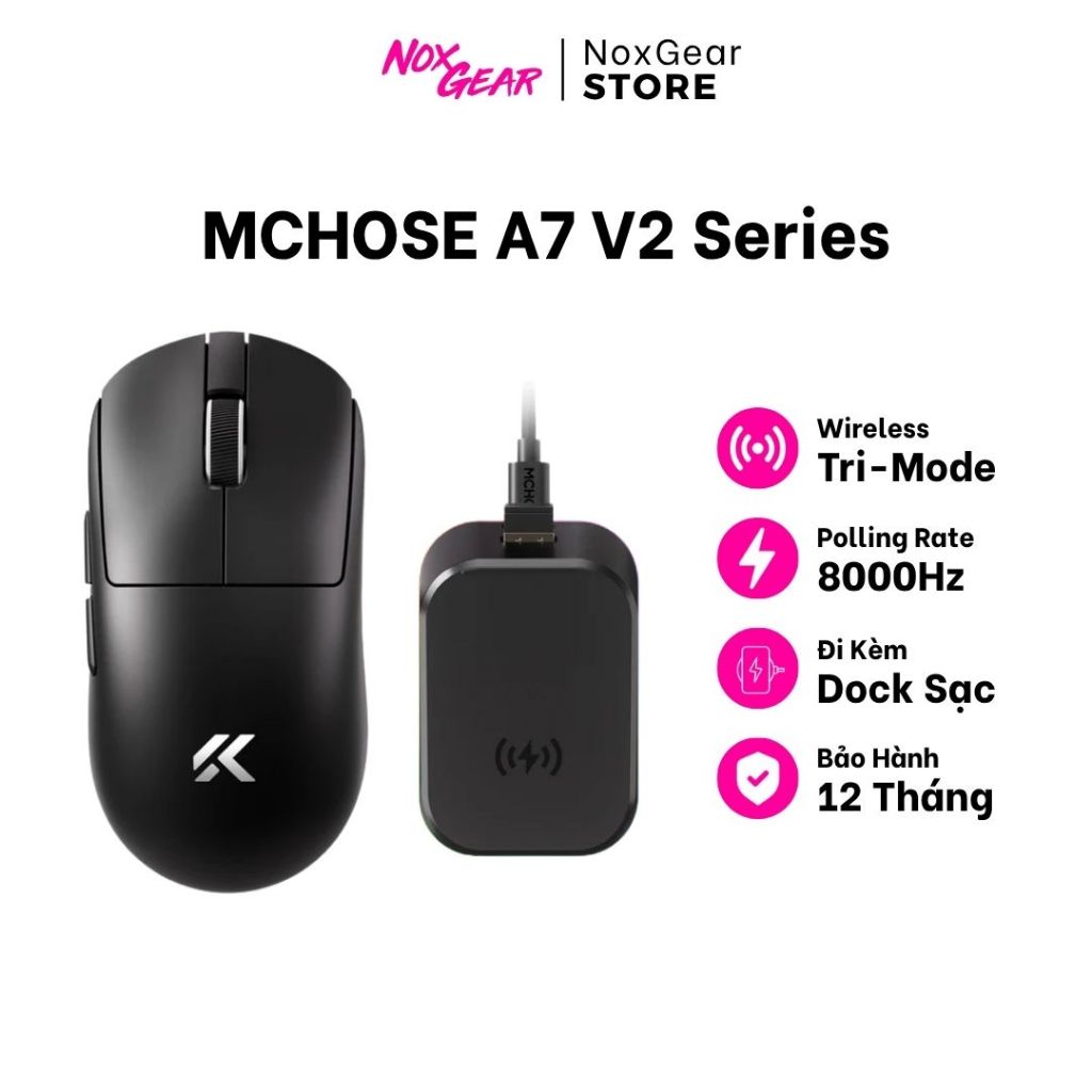 [Chính Hãng BH12T] Chuột Không Dây Mchose A7 V2 Ultra Plus | A7 V2 Pro - Wireless Tri-Mode