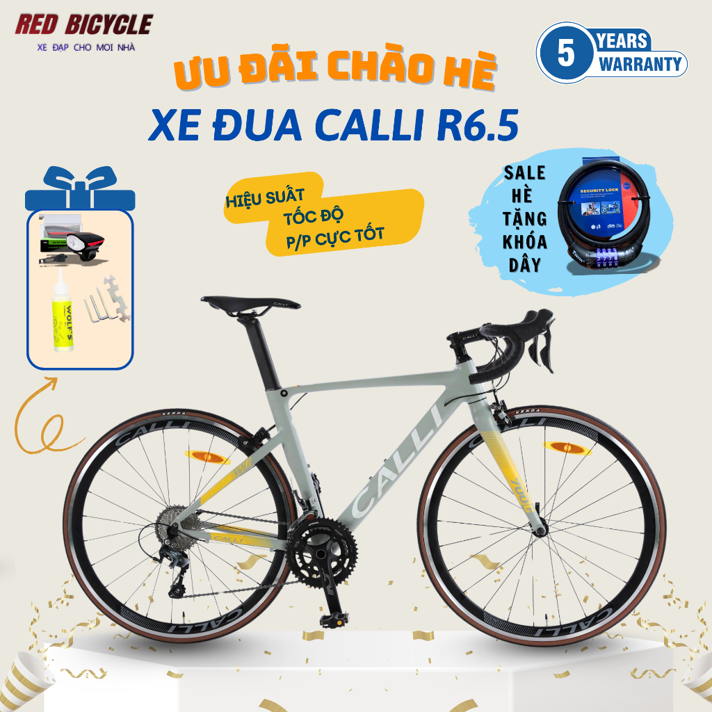 [GIÁ XẢ] Xe Đạp Đua Cao Cấp Calli R6.5 bản 2024 - Shimano Tiagra 20 Cấp Xe Road Bike Tay Đề Lắc - Ph