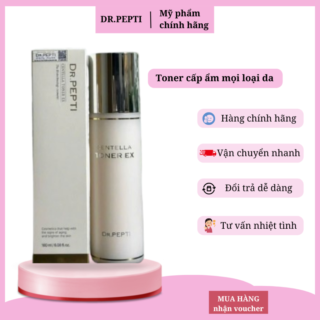 Toner DR.PEPTI Peptide Volume Essense Toner EX Cấp Ẩm Phục Hồi Da Sáng Mịn Chính Hãng 180ml