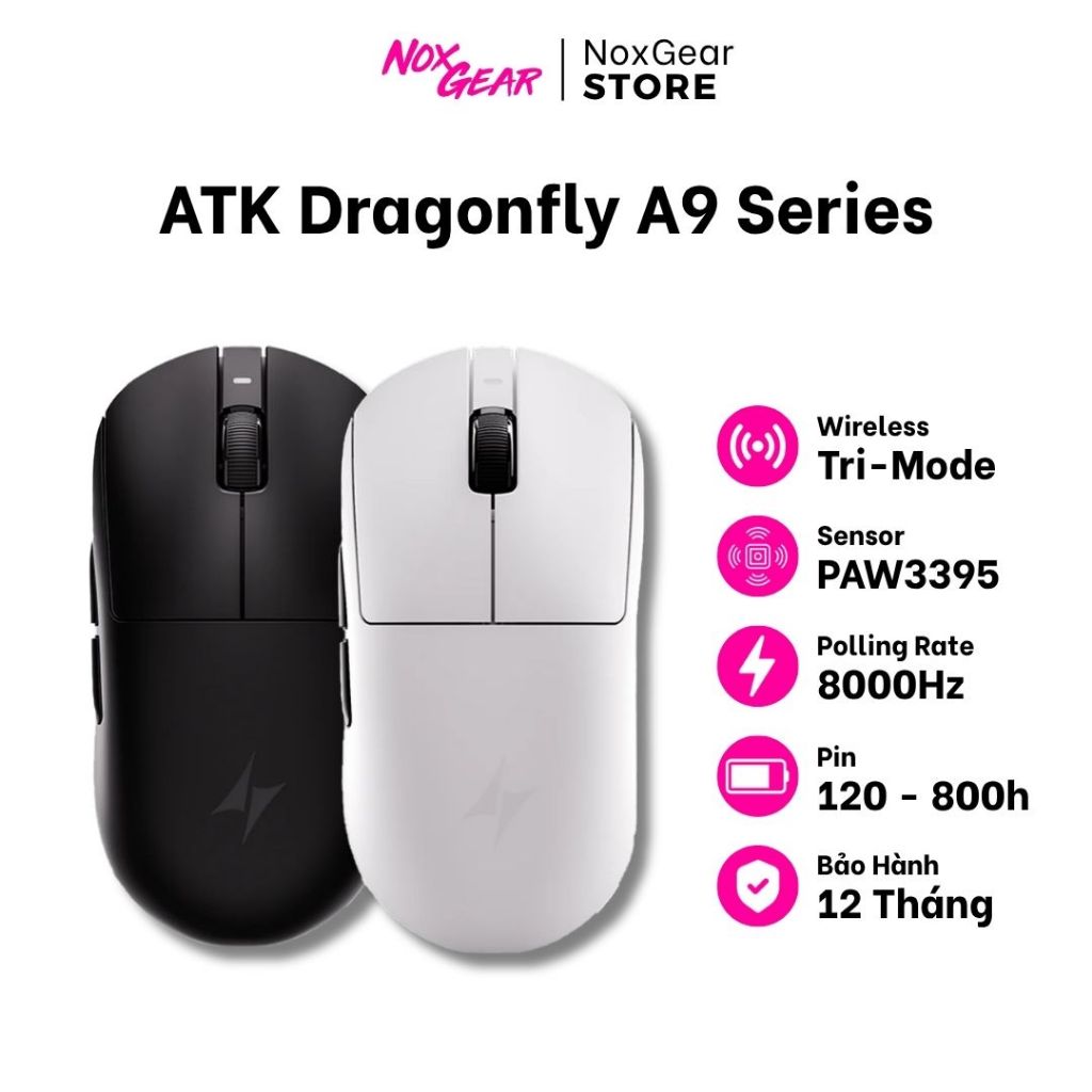 Chuột Gaming Không Dây ATK A9 | ATK A9 SE | ATK A9 Plus | ATK A9 Ultimate | A9 Ultramax | A9 Air - B