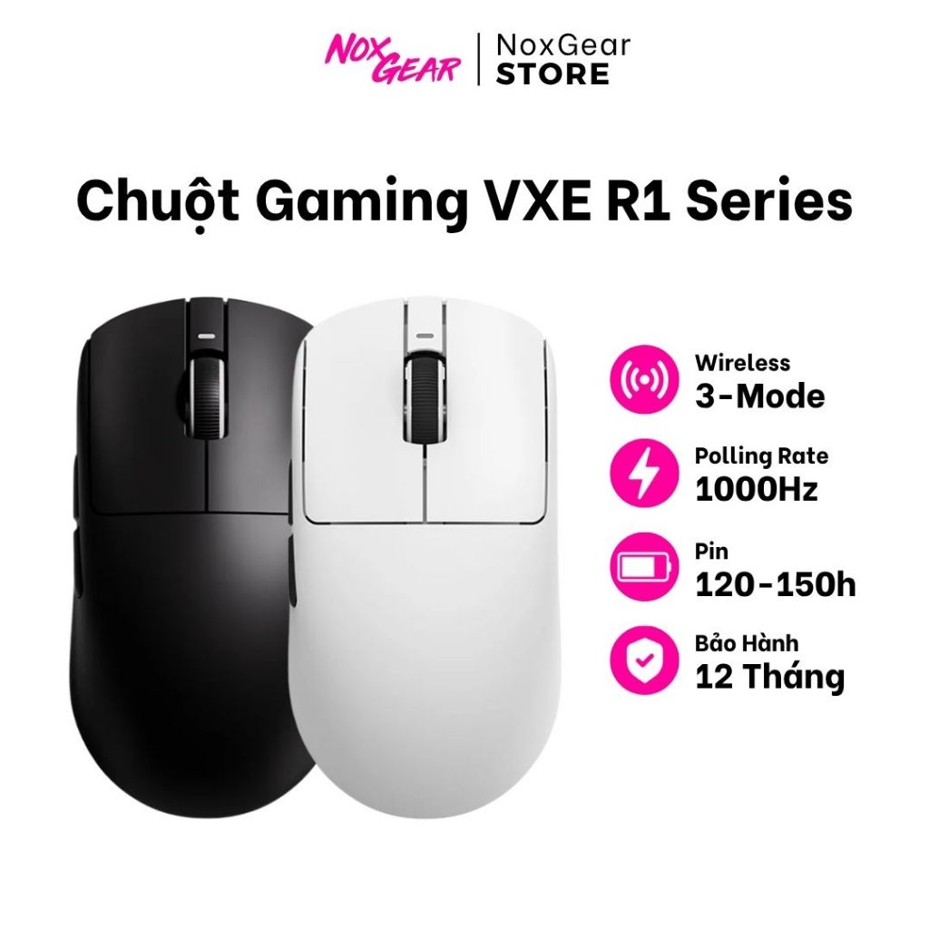 [GIAO NGAY] Chuột Gaming Không Dây VXE R1 SE+ | R1 | R1 PRO | R1 PROMAX - Hàng MỚI chính hãng - BH 1