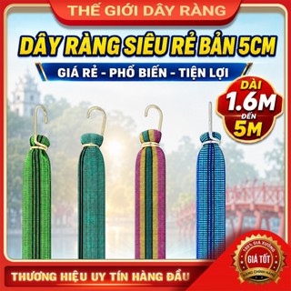 [SIÊU RẺ]Dây thun bản dẹp, ràng đồ chằng hàng xe máy, nhiều mẫu mã dài 1,6->5m