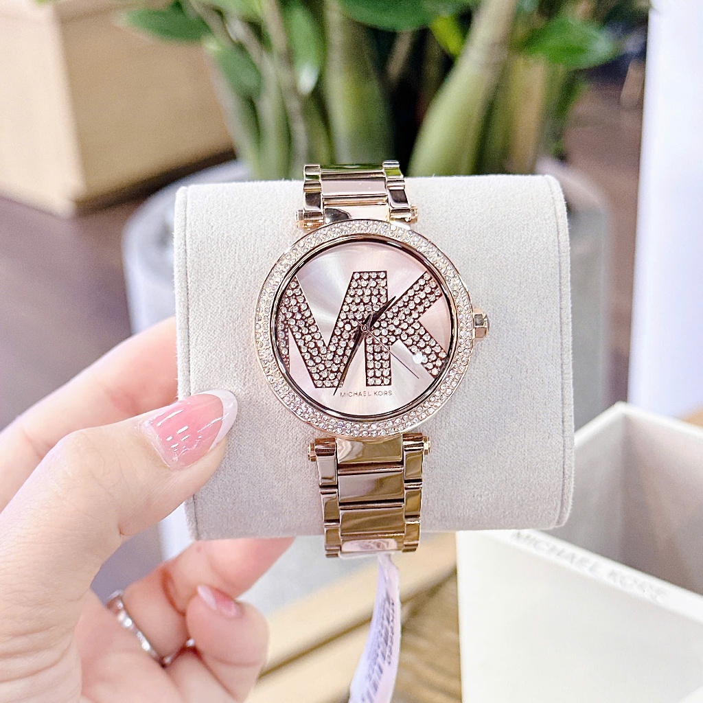 Đồng hồ nữ  cao cấp MK6660 Parker Pavé Logo Watch 39mm, máy pin, chống nước,  Full box, Luxury diamo