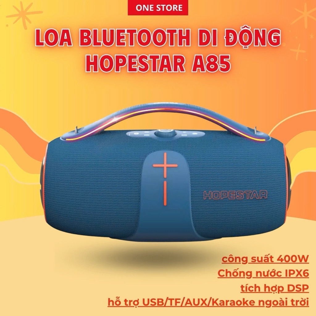 🔥 [HÀNG CHÍNH HÃNG] Loa Bluetooth HOPESTAR A85 400W – Bass Mạnh, Karaoke Hay, Chống Nước IPX6