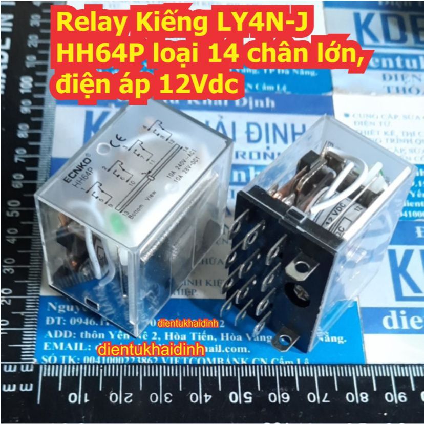 Relay trung gian rơ le Kiếng LY4N-J HH64PL loại 14 chân lớn điện áp 12Vdc 24Vdc 220Vac kde5400