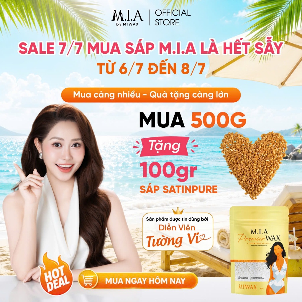 Sáp Wax Lông Nóng Sữa Dừa MIWAX - MIA WAXING wax lông nách, lông tay chân Siêu Bám Lông dùng cho mọi loại da