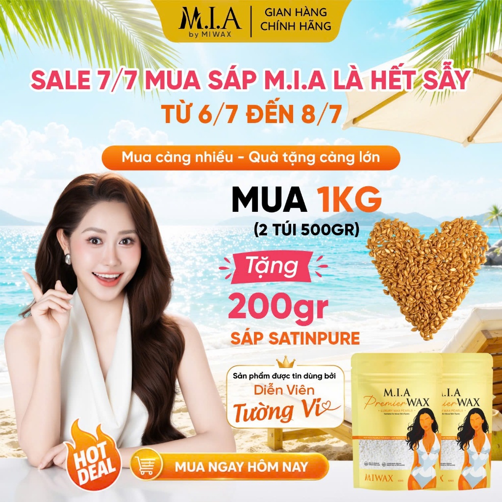 1Kg Sáp Wax Lông Nóng MIWAX M.I.A WAXING - Wax Lông Nách, Wax Tay Chân, Sáp Wax Bikini, Sáp Wax Toàn Thân Siêu Bám Lông