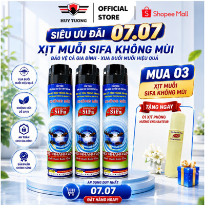 Bình xịt diệt côn trùng, chai xịt muỗi, xịt gián sifa không mùi 600ml - Huy Tưởng