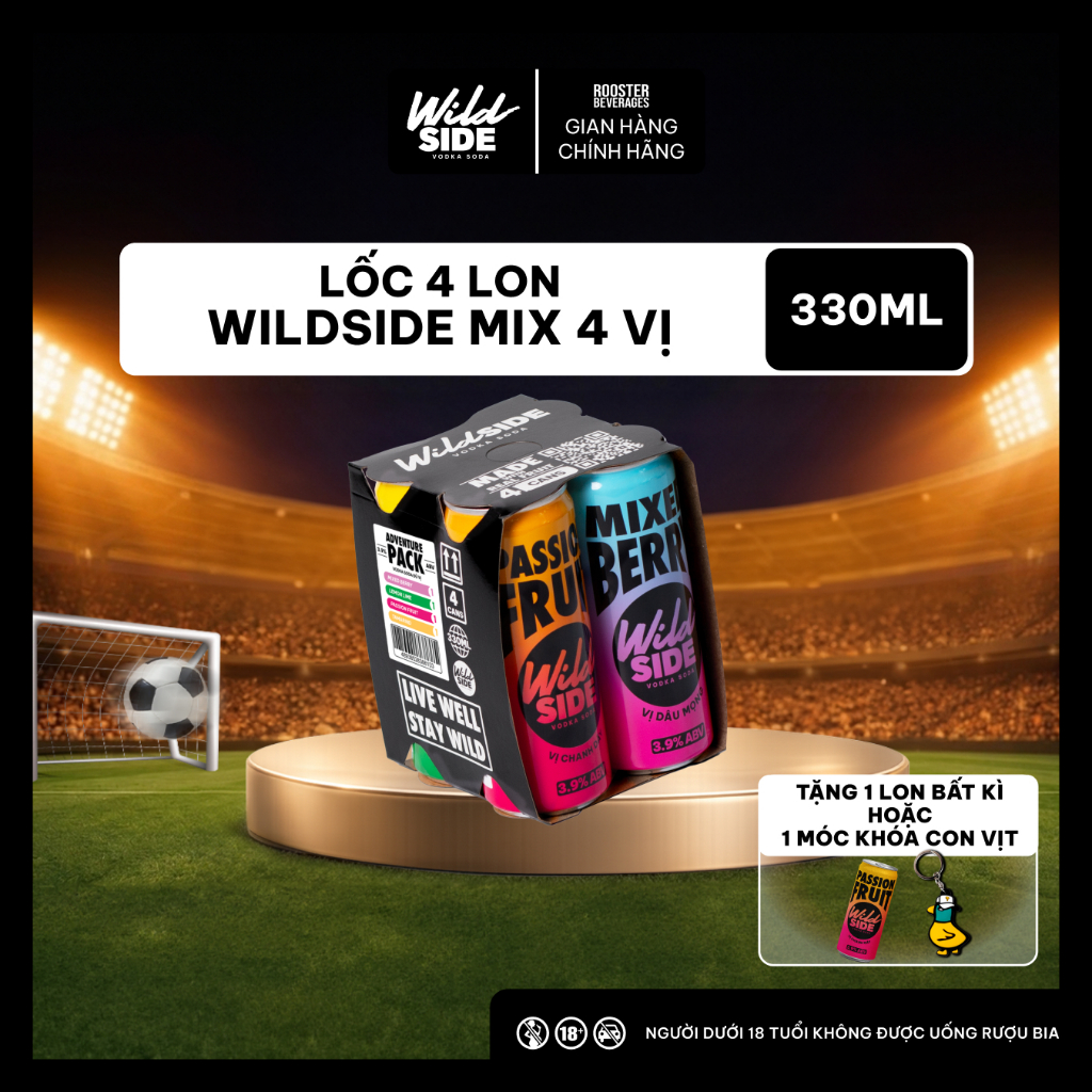 WildSide Vodka Soda Lốc 4 Mix (330ml)