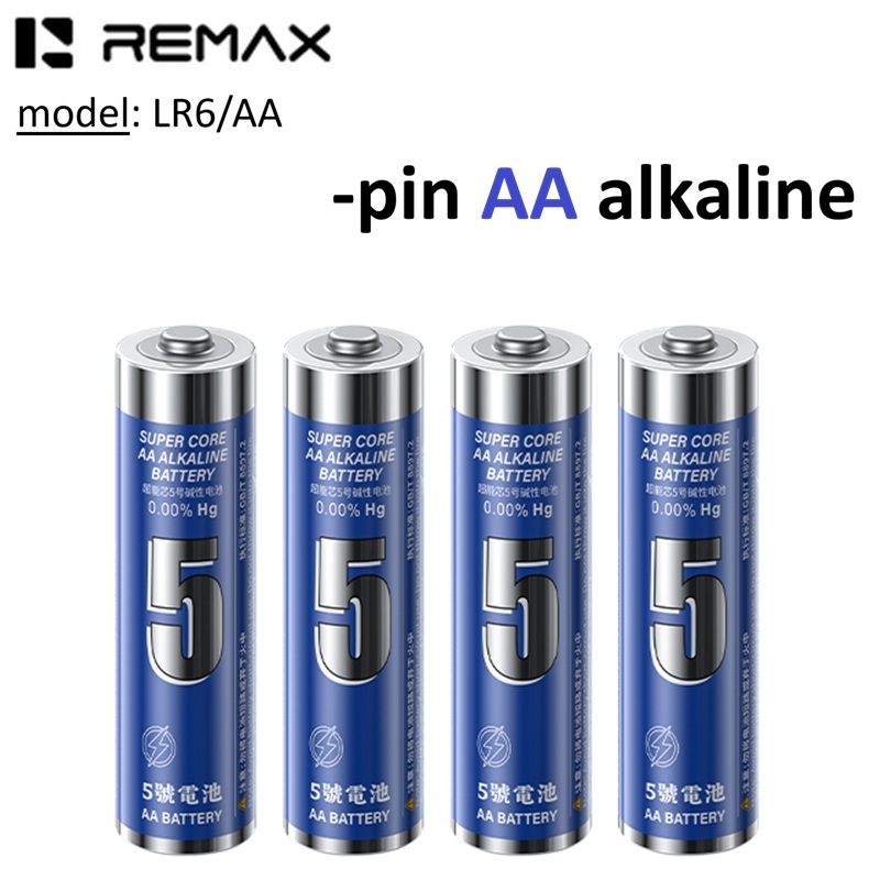 Vỉ 4 viên Pin AA (2A) Alkaline Remax LR6/AA