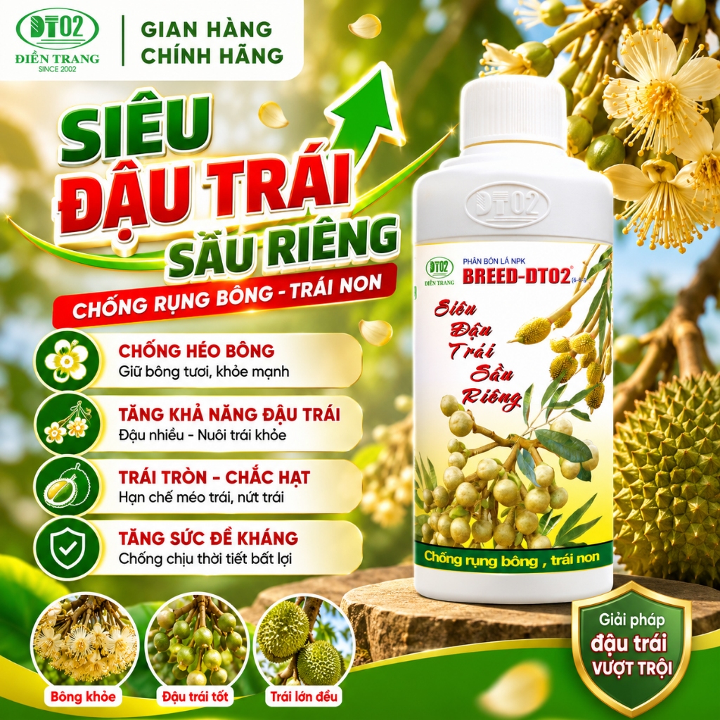 SIÊU ĐẬU TRÁI SẦU RIÊNG 500 ML - BREED DT02