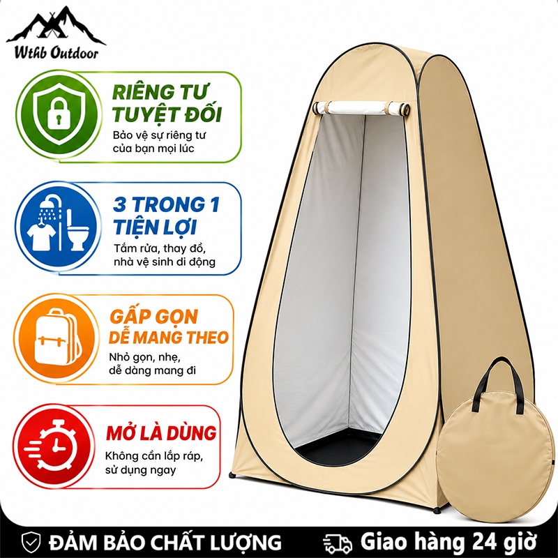 WTHB Outdoor Lều Tắm Thay Đồ Tự Bung, Nhà Vệ Sinh Di Động, Riêng Tư, Gấp Gọn, Cắm Trại Ngoài Trời