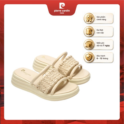Dép nữ Pierre Cardin đế cao 5,5cm, cực nhẹ siêu êm, thiết kế đan thủ công - mã 287