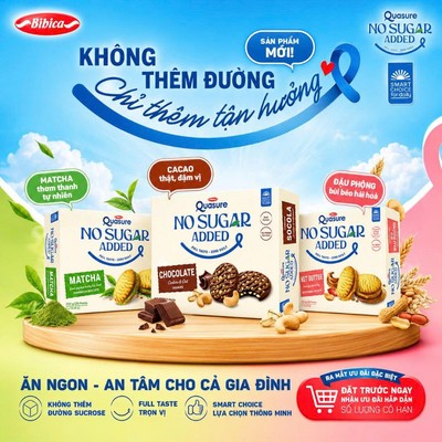 [SẢN PHẨM MỚI] Bánh Quy Không Thêm Đường Quasure No Sugar Added Vị Socola Yến Mạch, Matcha, Bơ Đậu Phộng -Ăn Vặt Healthy