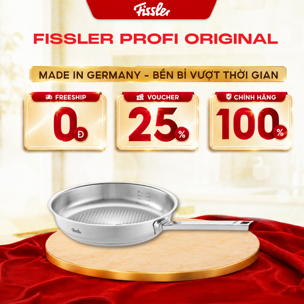 Chảo inox Fissler Profi Original Collection chính hãng made in Germany thép không gỉ 18/10, Đáy Cook