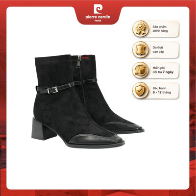 [New] Giày boots nữ Pierre Cardin đế vuông cao 5.5cm, chất liệu da cao cấp - mã 294