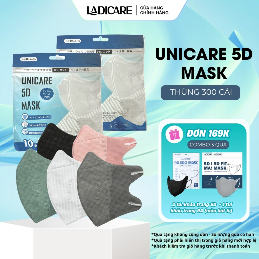 [Sỉ Thùng 300 Chiếc] Khẩu Trang 5D THÁI LAN, 5D UNI MASK Kháng Khuẩn, nhiều Màu Lạ Siêu Đẹp