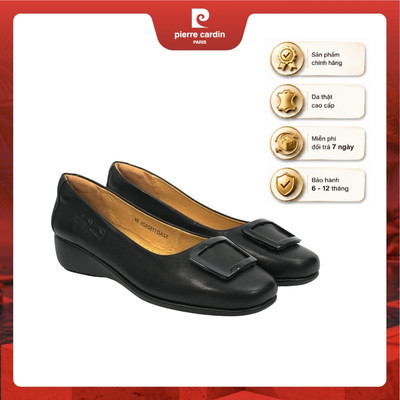 [NEW] Giày búp bê nữ Pierre Cardin, đế cao 3cm mềm êm, làm từ da thật 332