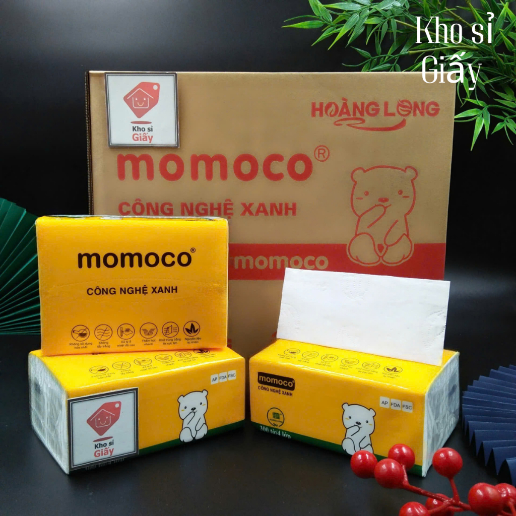 1 THÙNG 30 BỊCH GIẤY RÚT LỤA MOMOCO 3 LỚP BỊCH NHỎ SIÊU MỀM MỊN - Giấy trắng loại 1 bịch nhỏ