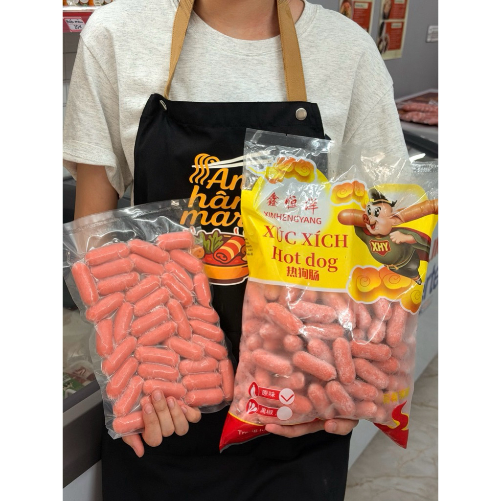 Viên chiên xúc xích hotdog, viên thả lẩu xúc xích bi XinHengYang