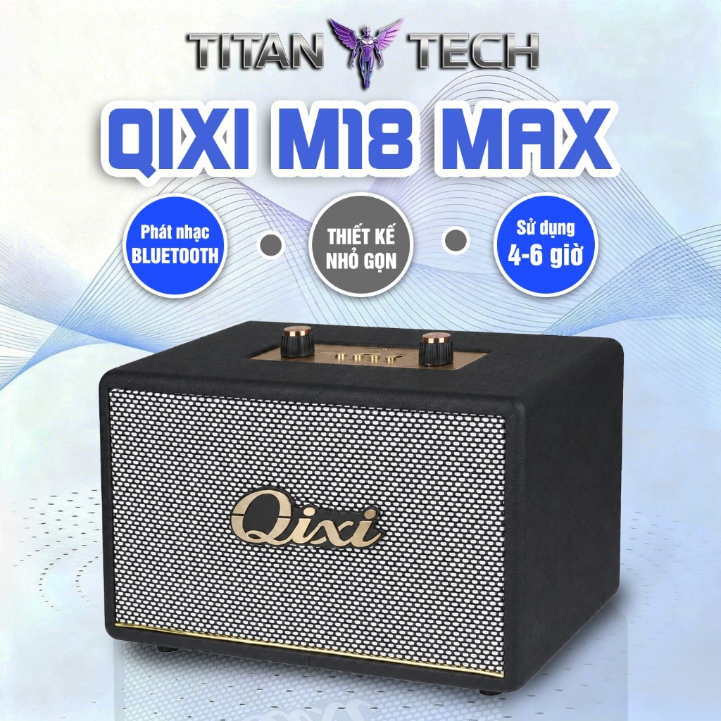 Loa QiXi Loa Nghe Nhạc Bluetooth Xách Tay Thùng Gỗ M18 MAX