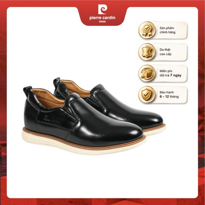 [NEW] Giày tây lười nam tăng chiều cao Pierre Cardin (+7c) da bò thật cao cấp, đế cao su - mã 376