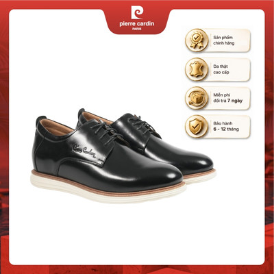 [NEW] Giày nam tăng chiều cao Pierre Cardin Pháp (+7cm) có dây, đế cao su chống trượt 377