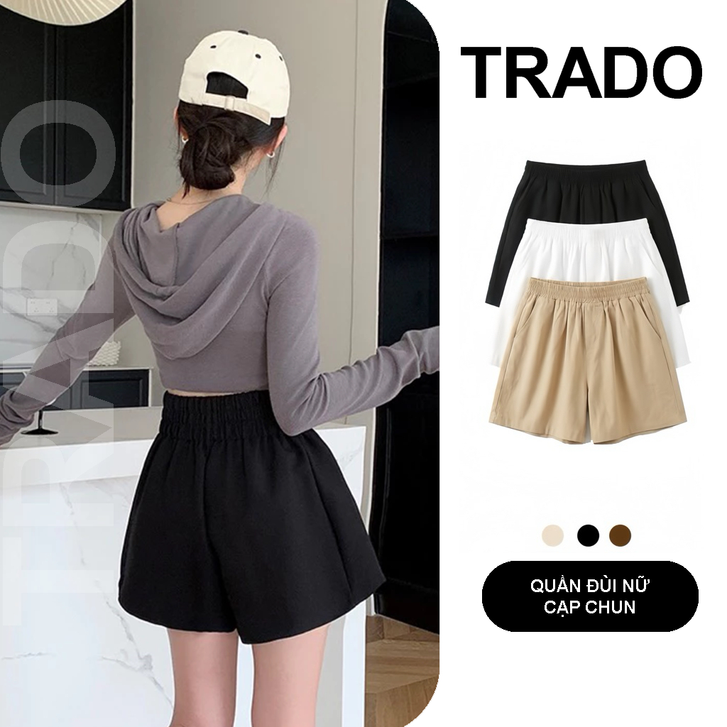 Quần Short Nữ TRADO Kaki Mềm Dáng Phồng M035