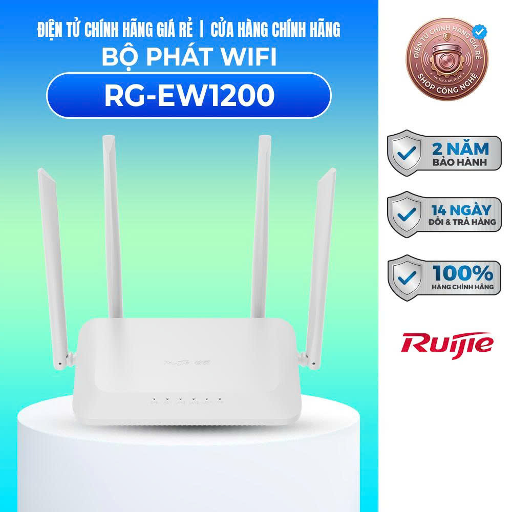 Router Wifi cho gia đình RUIJIE Reyee RG-EW1200 - BẢO HÀNH CHÍNH HÃNG 2 NĂM