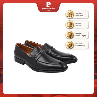 Giày lười Pierre Cardin dáng loafer chất liệu da bò thật, khóa thời trang sang trọng -mã 794
