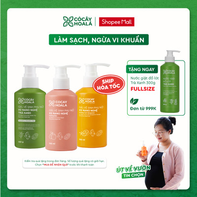 Dung Dịch Vệ Sinh Phụ Nữ Cỏ Cây Hoa Lá Gel x2 Nano Nghệ Làm Sạch Ngừa Vi Khuẩn 150ml Phù Hợp Cho Mẹ Bầu
