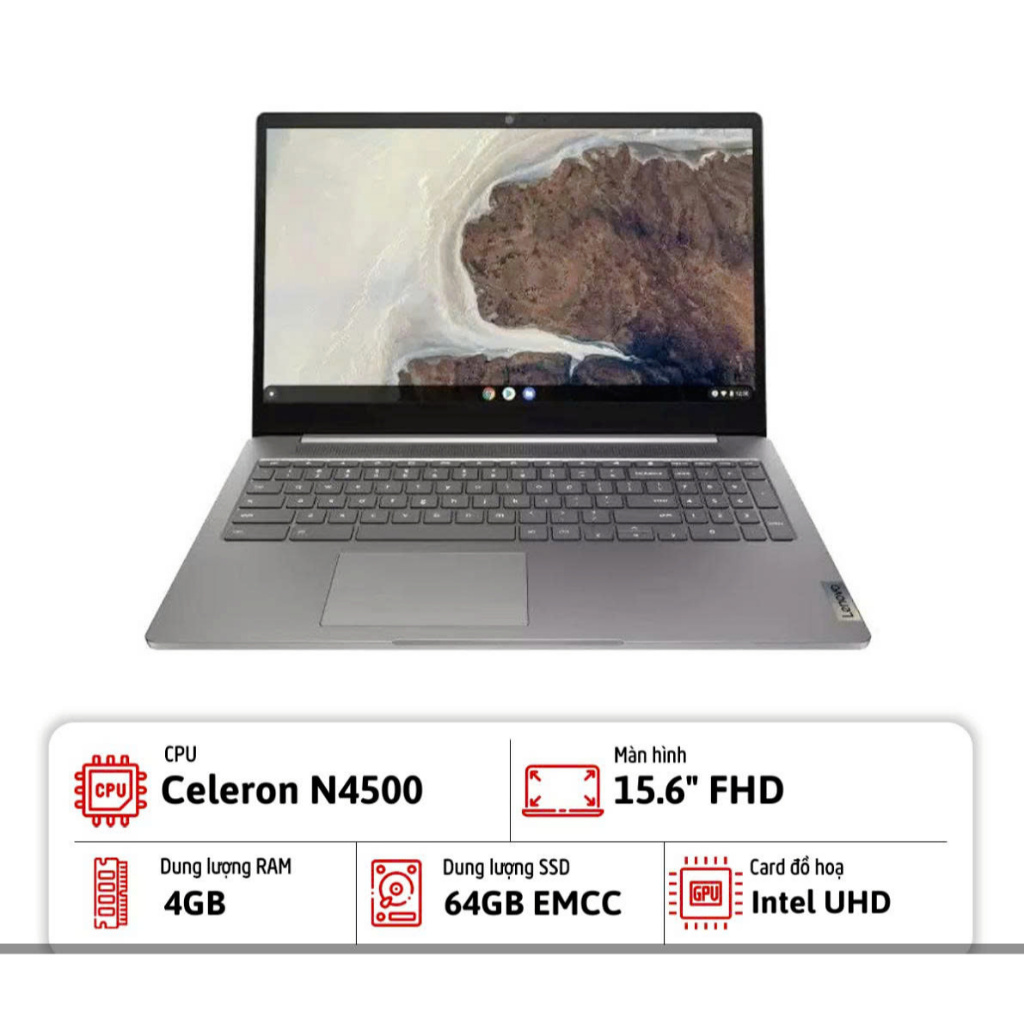 Laptop Lenovo IdeaPad 3 Chromebook 15IJL6 (Celeron N4500, 4GB RAM, 64GB eMMC, 15.6"