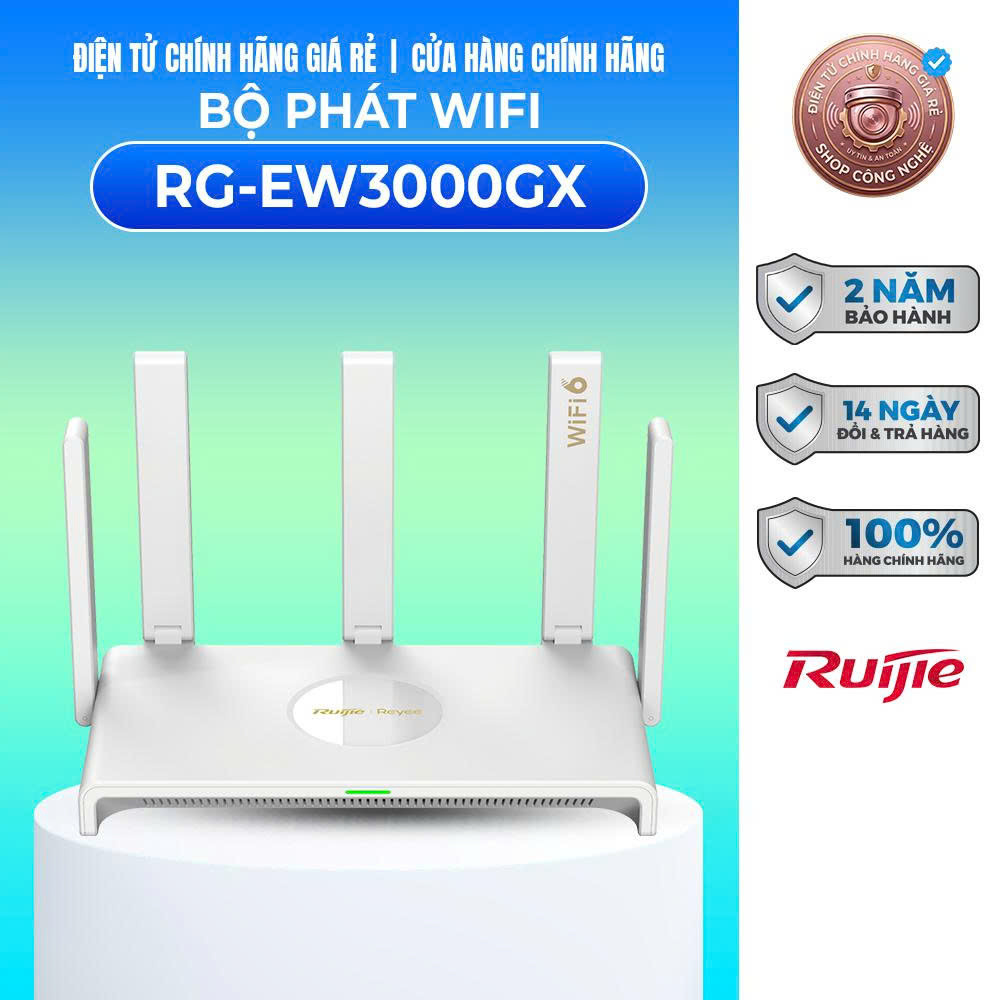 Router Wifi 6 Mesh RUIJIE Reeye RG-EW3000GX - BẢO HÀNH CHÍNH HÃNG 2 NĂM