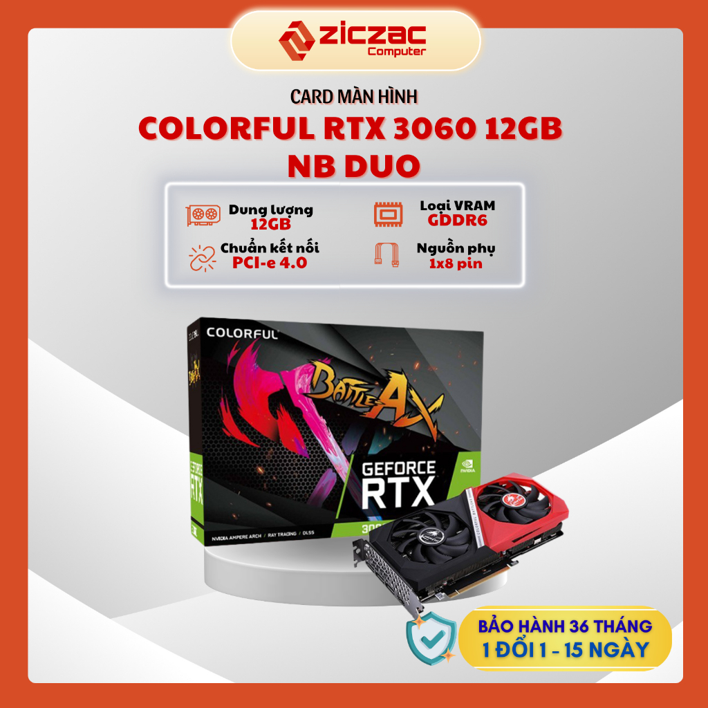 [Date mới] VGA Colorful RTX 3060 NB DUO | Ultra White OC 12GB - Chính hãng