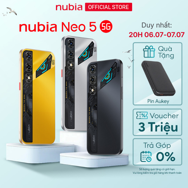 Điện thoại Gaming Nubia Neo 3 & Neo 5 5G - 2 công nghệ tản nhiệt I Pin kép 6050 mAh I Gaming trigger I 6.8" FHD 120Hz