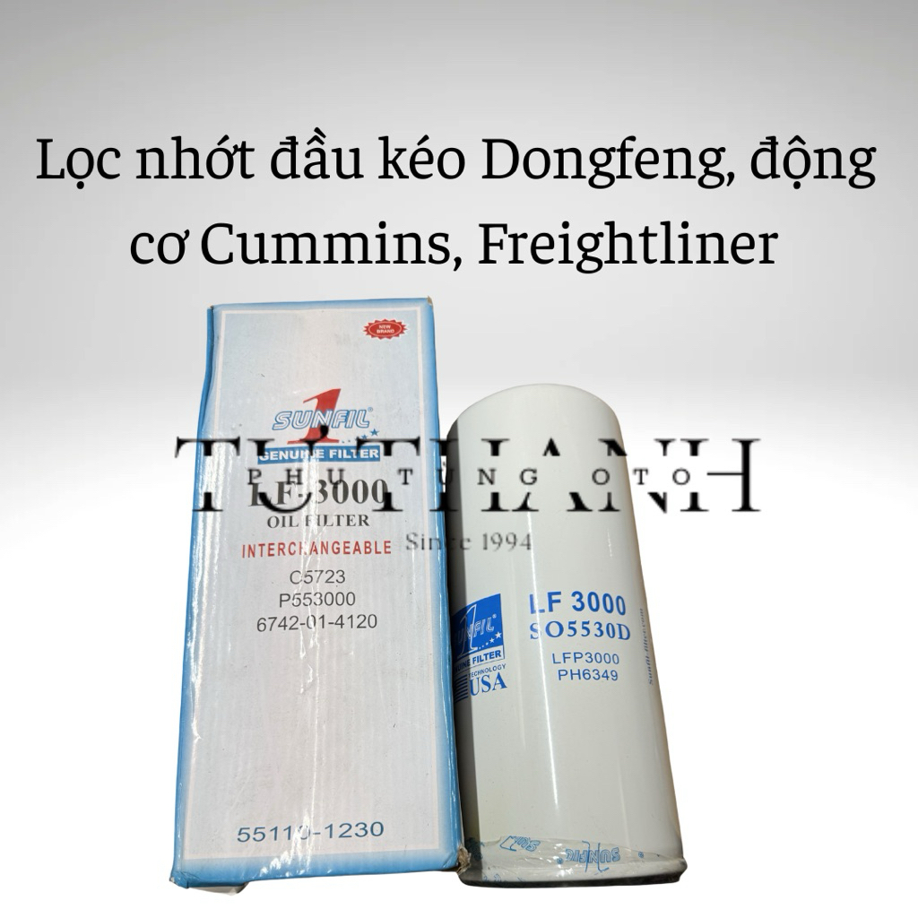 Lọc nhớt đầu kéo Dongfeng, động cơ Cummin, Freightliner - LF3000