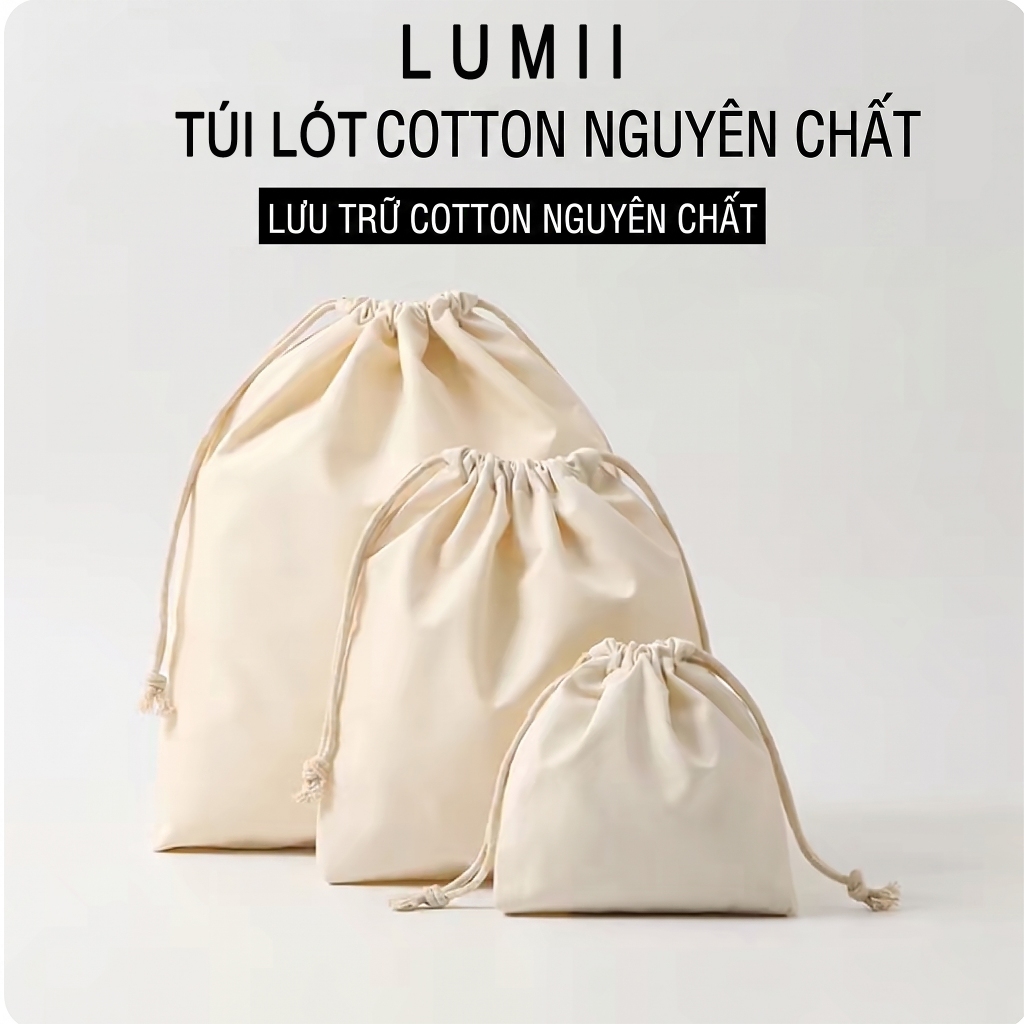 LUMII Túi lót vải cotton nguyên chất chuyên làm ruột lót túi xách đan móc len…
